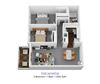 2 bed 1 bath floor plan 2 bed 1 bath floor plan at Bloomfield Apartments, Dayton